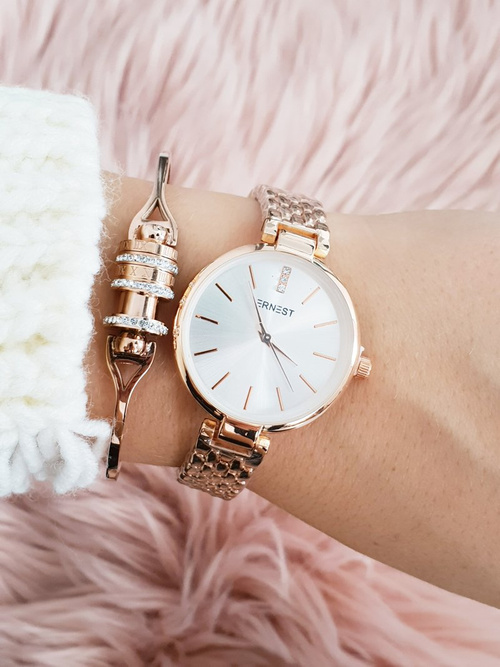 Ernest Women's Gold Rose Gold Rentero Bracelet Watch