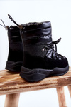 Children's Warm Snow Boots With Zipper Black Leena 