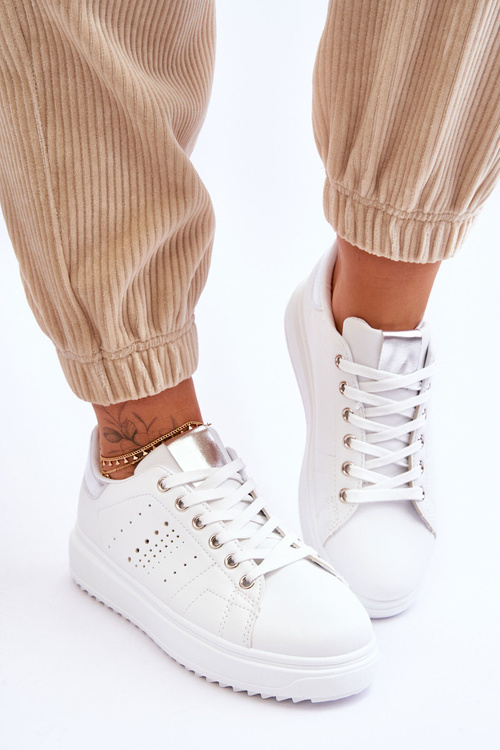 Women's Sport Shoes Silver and White Be First!