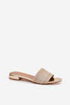 Ladies Flat Sandals Golden Fexxy