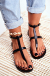 Lu Boo Roman Flip Flops Sandals Lento Black