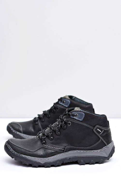 Trekkingowe Męskie Czarne Ocieplane Półbuty Etemor