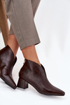 Eco Leather Women's Ankle Boots On Heel Chocolate Rylina