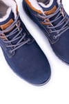 Insulated Navy Blue Men's Trekking Boots With Fleece Nuss