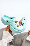 Women's Foam Slippers Crocs With Ornaments Green Marlett