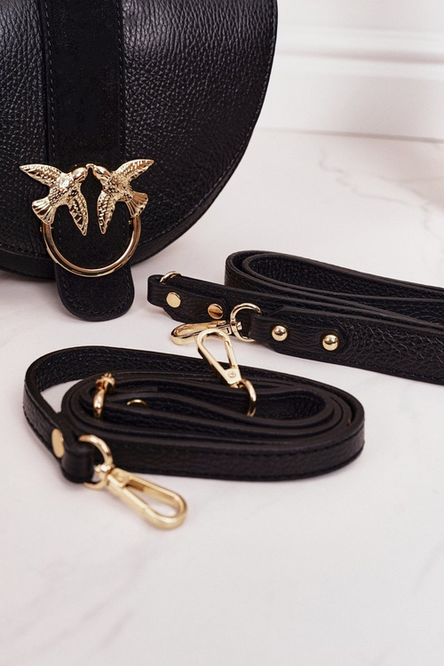 Leather Purse With Detachable Straps VERA PELLE Black