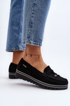 Women's Black Platform Moccasins Railav