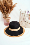 Women's Hat Summer Beach 100% Paper Black