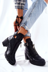 Boots On High Heel With Buckle Black Clive