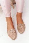 Openwork Women's Loafers Sergio Leone BL627 Shiny Beige