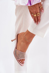 Embellished Stiletto Sandals Champagne Ennoriel