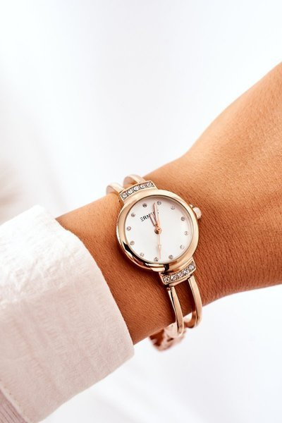 Small Watch On Bracelet With Cubic Zirconia ERNEST Rose Gold
