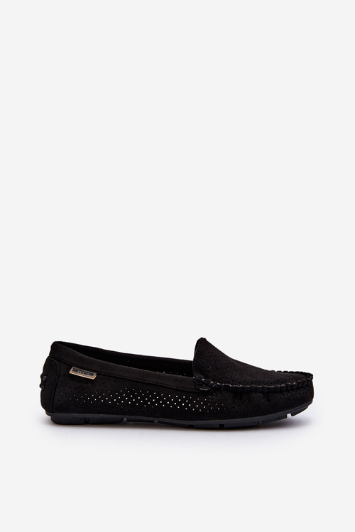 Women's Black Lattice Loafers Rasirna