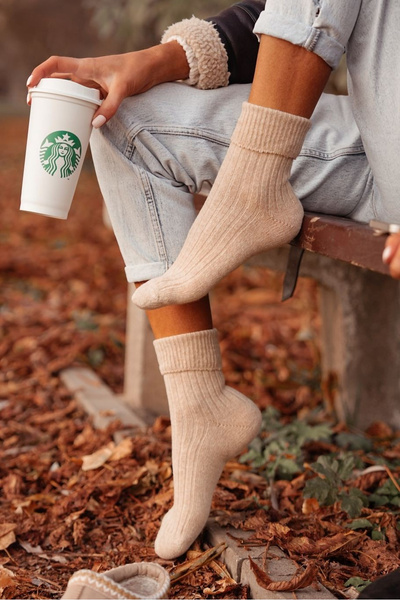 Women's Wool Socks Beige