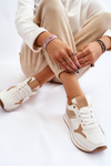 Women's Fashionable Wedge Sports Shoes White-Beige Yuki
