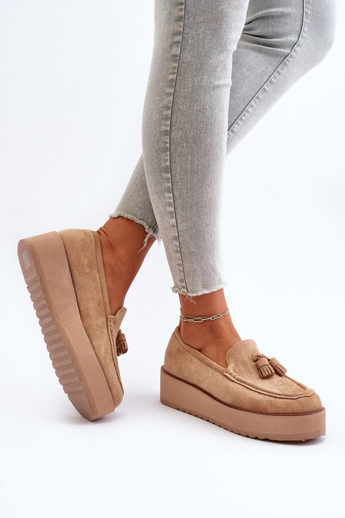 Women's Platform Loafers with Tassels Brown Mialani