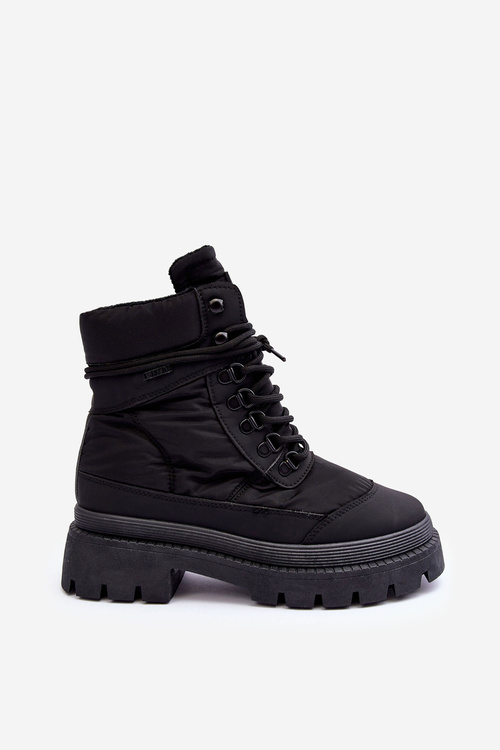 Women's Trapper Boots Warm On Platform And Flat Heels Big Star MM274340 Black