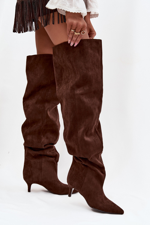 Slip-on Women's Boots on Heel Chocolate Ysolienne