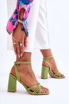 Classic Suede Heel Sandals Green Bernett