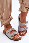 Women's Slippers On Cork Sole Grey Cortina