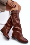 Women's Over-the-Knee Boots with Sheepskin Type Fleece Black Bellama