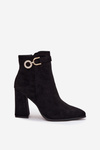 Eko Suede Ankle Boots With Heel With Decoration Black Lymall