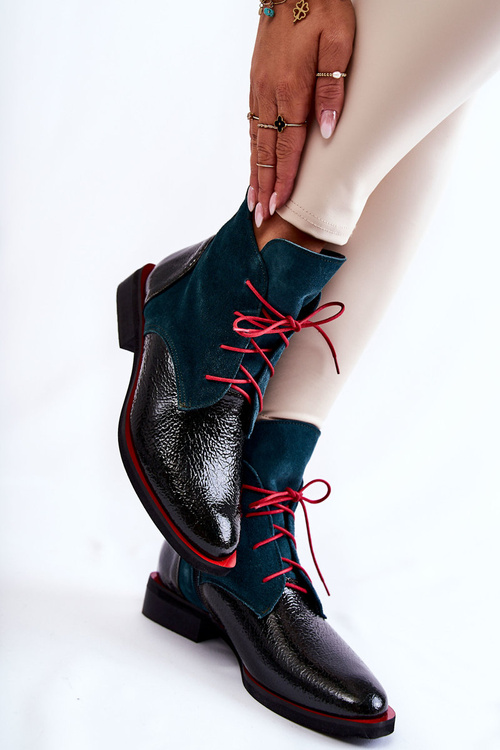 Leather boots Green and Black Cheyenne