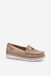Women's Openwork Moccasins with Gold Details Twista