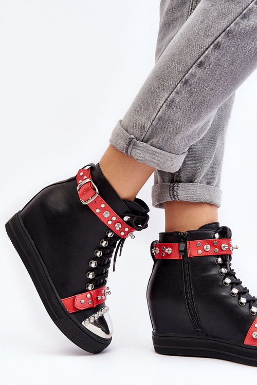 Women's Insulated Wedge Boots With Jets Suede Black Lu Boo