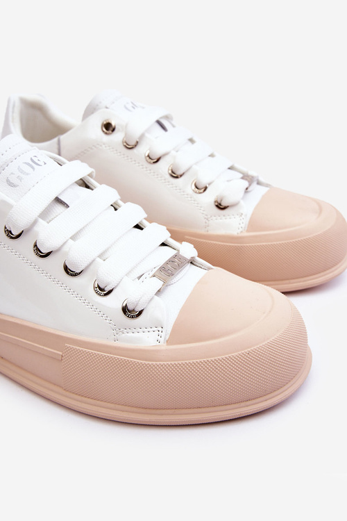 Women's Lacquered Platform Sneakers GOE LL2N4020 White