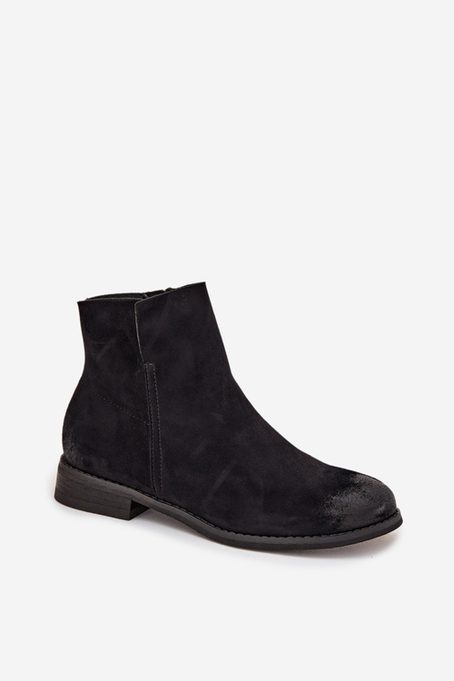 Women's Flat Heel Ankle Boots Vinceza 39961 Black