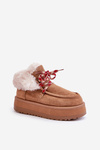Low Women's Snow Boots On Platform With Fur Camel Neathren