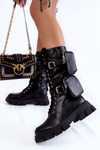 Women's High Boots Laced With Kidneys Black Mirrano