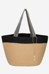 Beach Basket Bag NOBO XP0400-C020 Beige-Black 