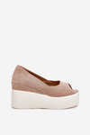 Womens wedge and platform sandals beige Felyra
