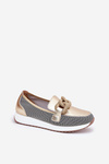 Leather Women Moccasins With Decoration D&A LR51-966 Gold