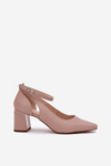 Leather Heels On A Block Heel Maciejka K6816-04 Beige
