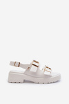 Women's Sandals with Buckles Eco Leather White Konanttia