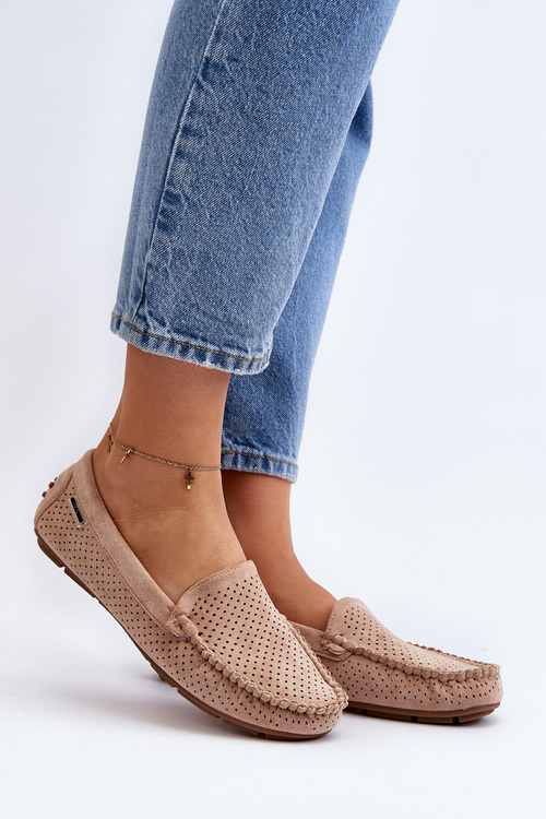 Women's Openwork Moccasins Beige Rasirna