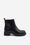 Women's Classic Ankle Boots On Flat Heel Black  Maddies 
