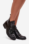 Patent Leather Insulated Women's Boots With Decorative Detail S.Барски HY52-525 Black