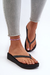 Women's Flip Flops with Brocade Strap 83386 Ipanema Mesh Chic Plat Fem Black