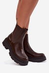 Insulated ankle boots with zipper chocolate Niviane
