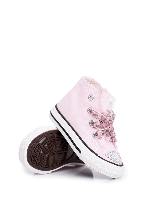 Children's Zirconia Sneakers Pink Smile