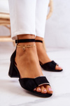 Suede Sandals With Decoration Black Floren 