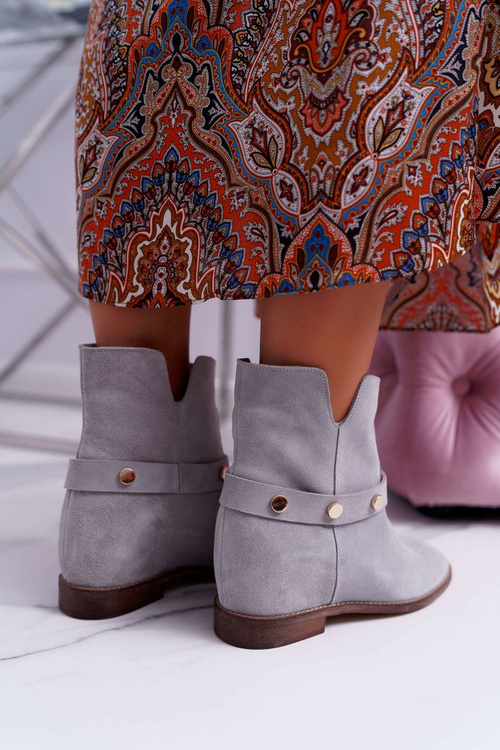 Laura Messi Women's Boots 1890 Leather Suede Grey Darmah