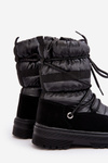 Child Waterproof Insulated Snow Boots with Wool Black Romaine