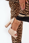 Womens Sandals On A Heel And Platform Eco Leather Beige Lomman