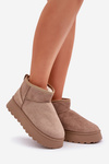 Platform Snow Boots Made Of Eco Suede Dark Beige Vlivana