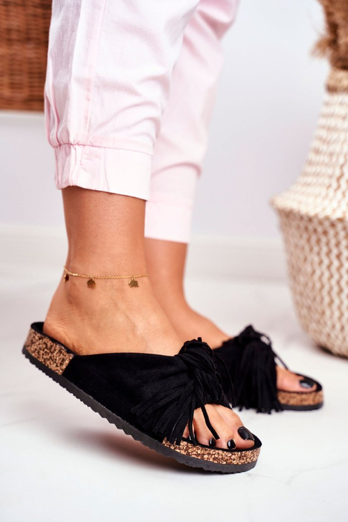 Women's Flip-flops Black Tassels Marina